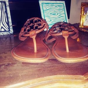 Tory Burch Rose Gold Miller Sandals